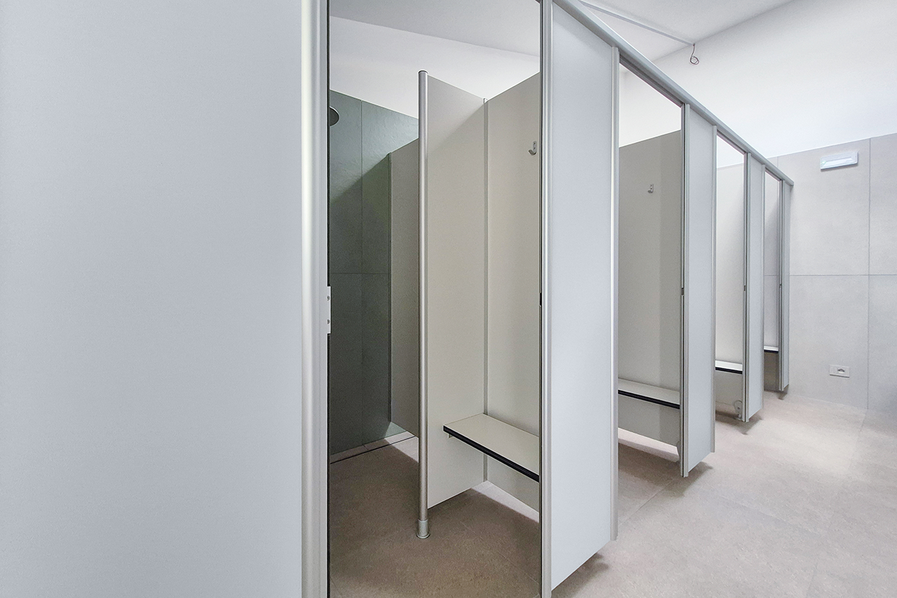Shower dividing walls and shower cubicles