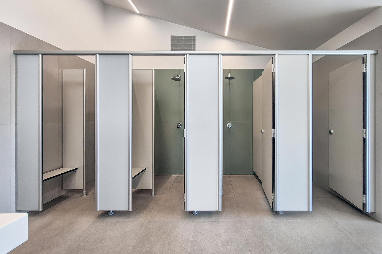 Shower dividing walls and shower cubicles