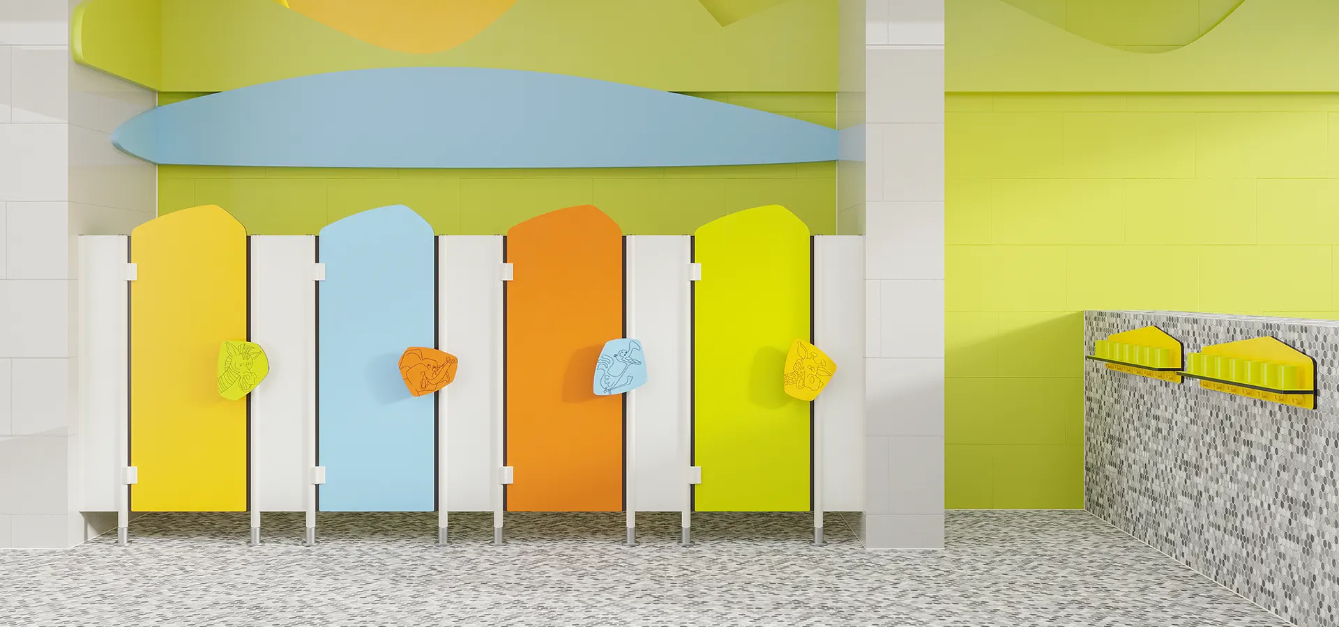WC partitions  for Kindergartens