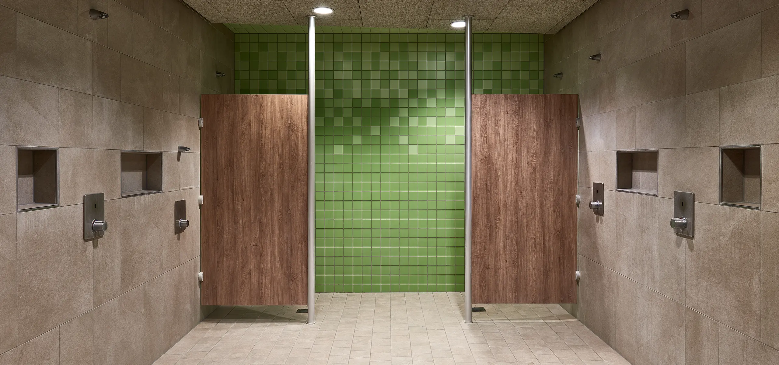 Shower dividing walls and shower cubicles